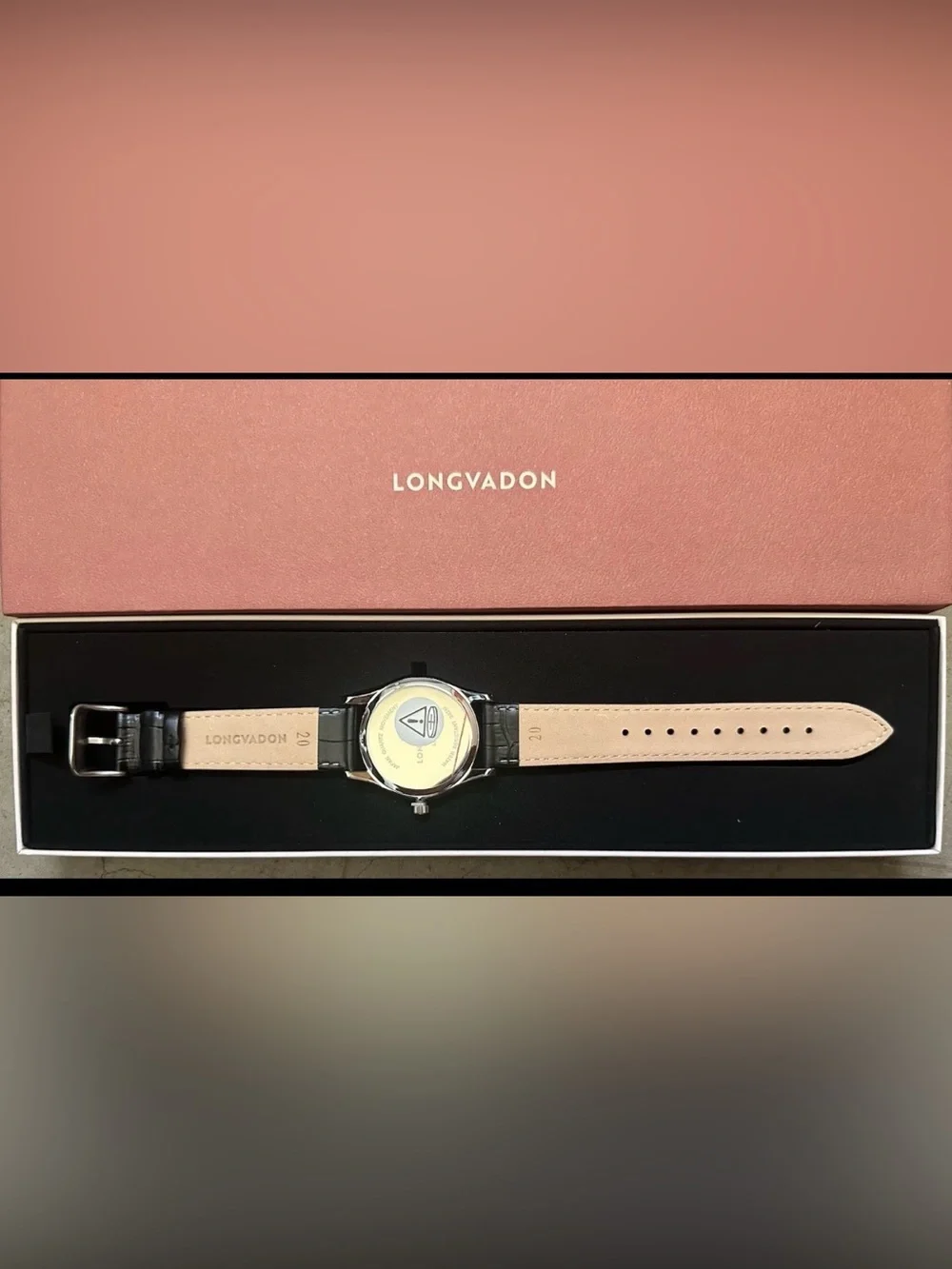 Longvadon Heritage Watch Chataigne Silver Dial Black Leather Band NIB